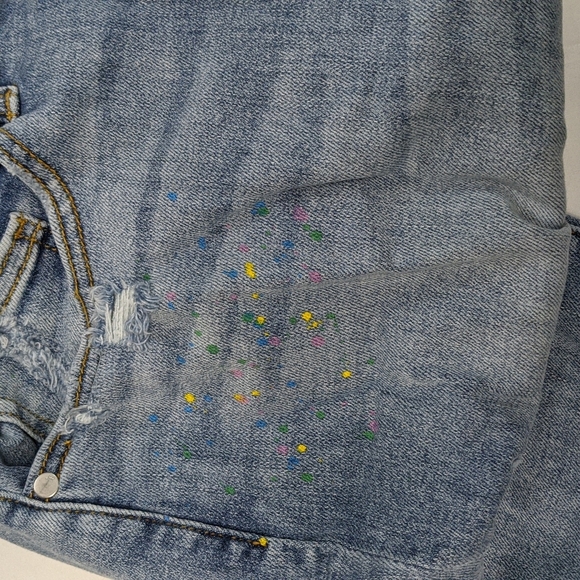 Judy Blue paint splattered distressed 16w jeans boyfriend - Picture 7 of 7